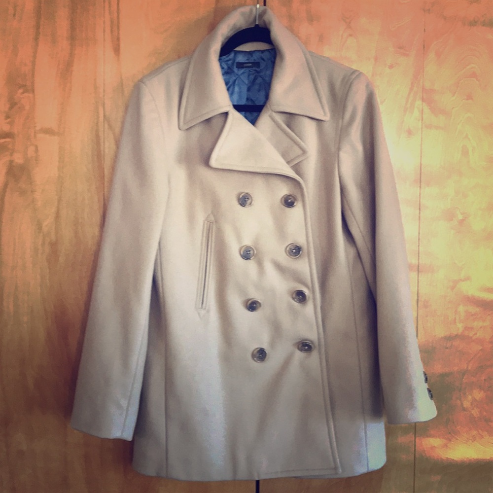 J.Crew camel wool pea coat - lined